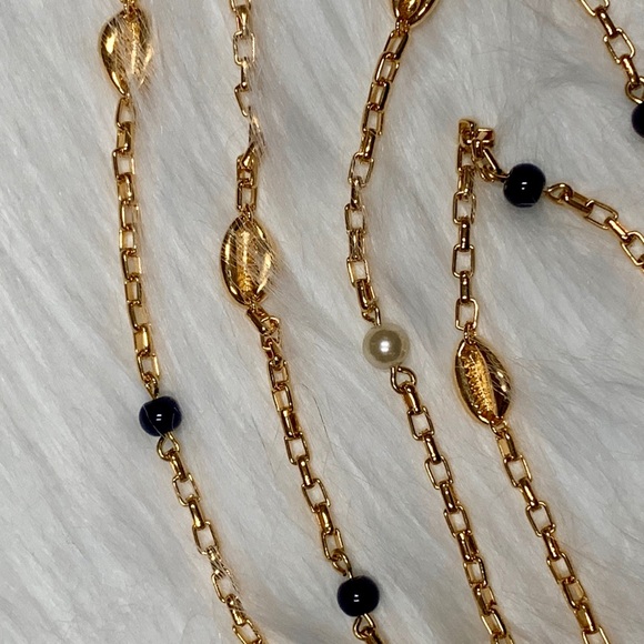 TORY BURCH MIKAH GOLD PLATED STATION NECKLACE NWOT - Picture 2 of 8